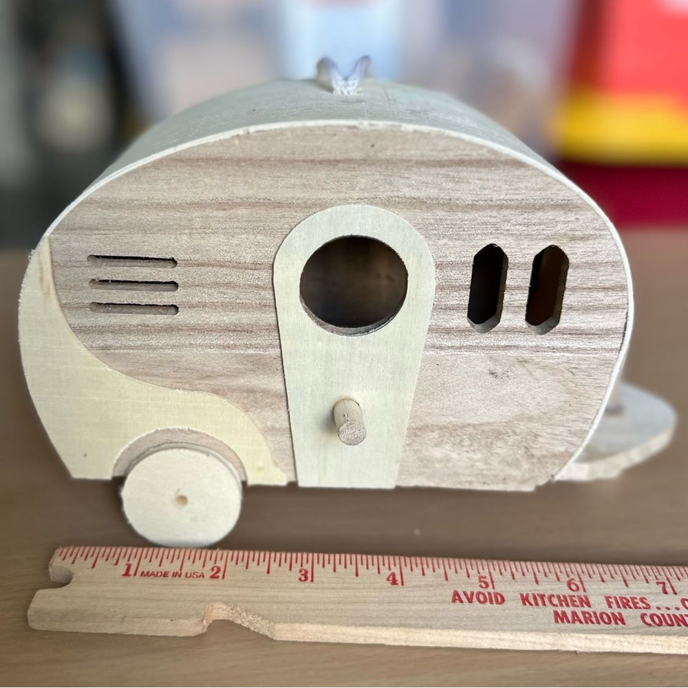 Wooden Camper Birdhouse RV Decor Gift for Camping Lover Wooden Birdhouse Gift